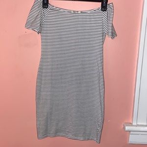Striped Bodycon Off-the-Shoulder Dress
